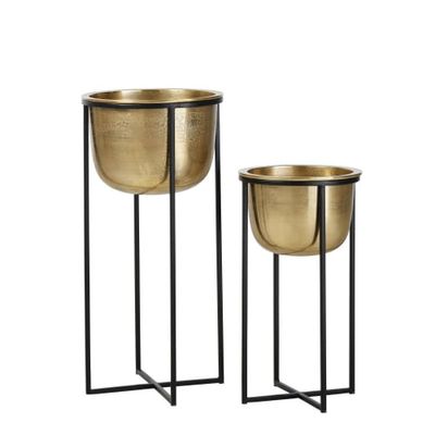 Cache-pots en métal doré H62 (x2) | Maisons du Monde