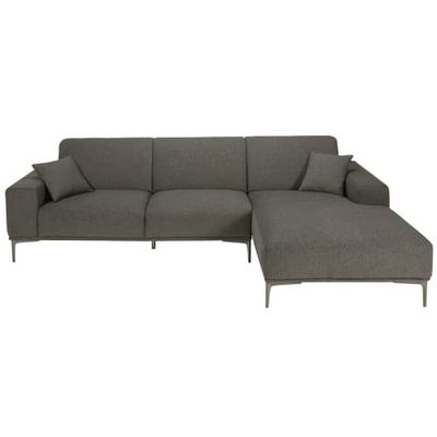 Canapé d'angle droit 5 places gris anthracite chiné | Maisons du Monde