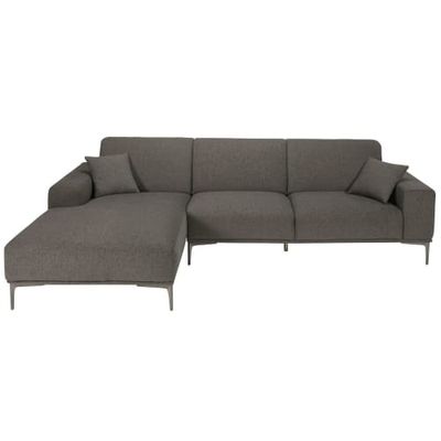 Canapé d'angle gauche 5 places gris anthracite chiné | Maisons du Monde