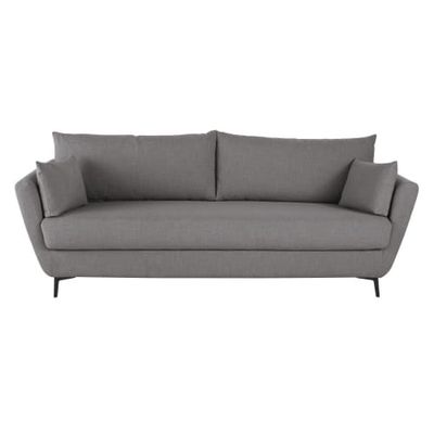 Canapé-lit 2/3 places en velours gris | Maisons du Monde