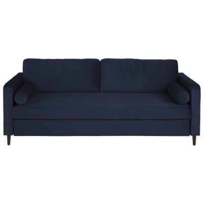 Canapé-lit 3/4 places en velours bleu nuit | Maisons du Monde