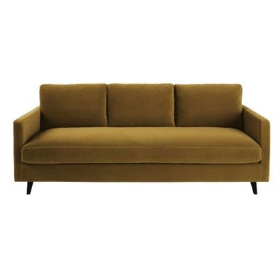 Canapé-lit 3/4 places en velours coloris bronze