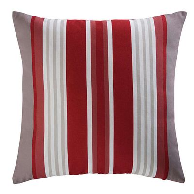 Coussin de jardin en tissu rayé rouge et blanc 45x45 | Maisons du Monde