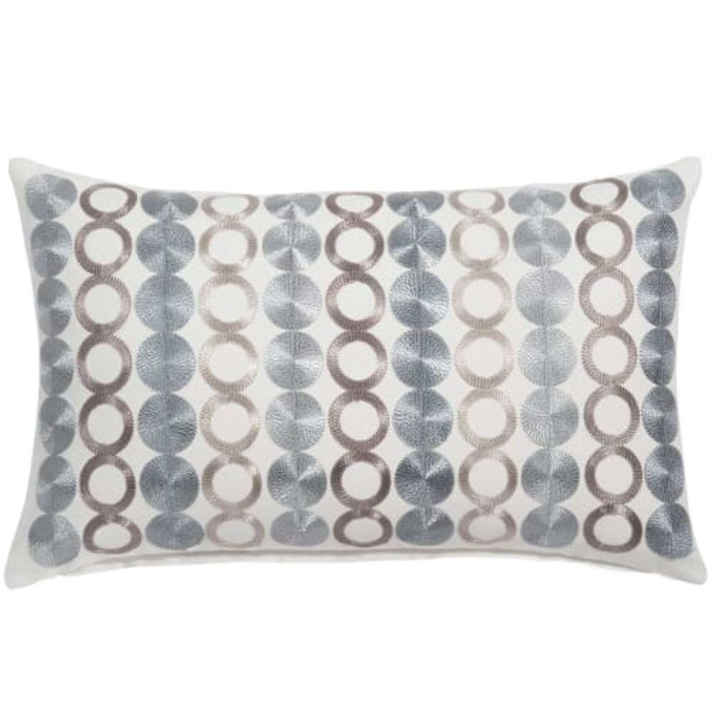 Coussin en coton bleu, blanc et gris à motifs 30x50 | Maisons du Monde