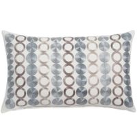 Coussin en coton bleu, blanc et gris à motifs 30x50 | Maisons du Monde