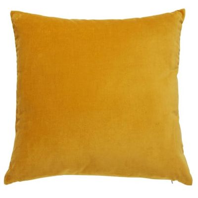 Coussin en velours jaune moutarde 45x45cm | Maisons du Monde