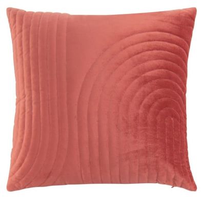 Coussin en velours rouge motifs brodés 45x45 | Maisons du Monde