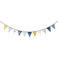 Guirlande fanions en coton imprimé bleu et jaune moutarde L200 | Maisons du Monde