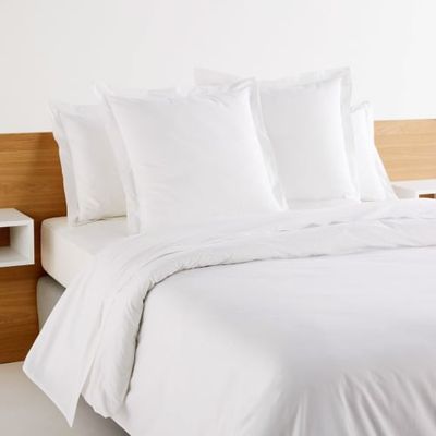 Housse de couette hôtellerie en percale de coton blanc 150x220 | Maisons du Monde