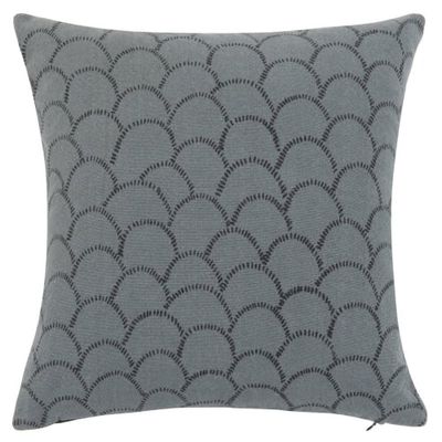 Housse de coussin en coton bio imprimé gris 40x40 | Maisons du Monde