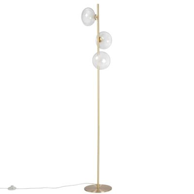 Lampadaire 3 globes en verre et métal doré H153 | Maisons du Monde