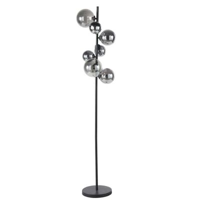 Lampadaire 7 globes en verre fumé et métal noir H155 | Maisons du Monde