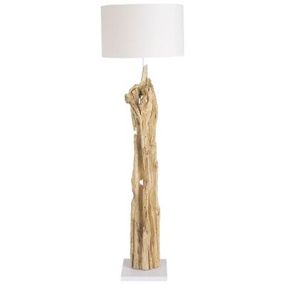 Lampadaire avec abat-jour en coton ivoire H169 | Maisons du Monde