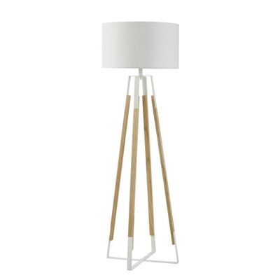 Lampadaire en ailante et métal écrus H152 | Maisons du Monde