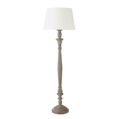Lampadaire en manguier et abat-jour écru H166 | Maisons du Monde