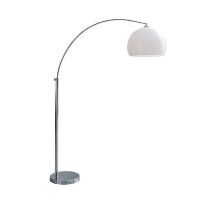 Lampadaire en métal chromé et plastique blanc H 209 cm | Maisons du Monde