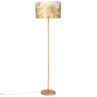 Lampadaire en métal doré abat-jour blanc ginkgo doré H153 | Maisons du Monde