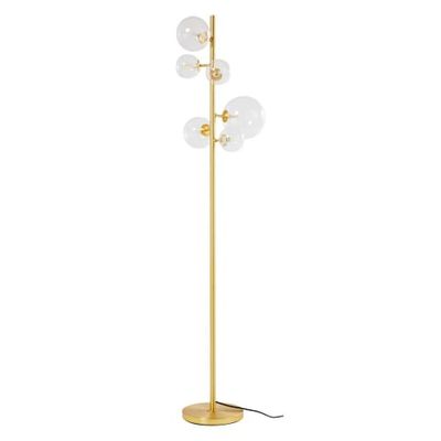 Lampadaire en métal doré et 6 globes en verre H160 | Maisons du Monde