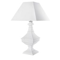 Lampe blanche sculptée et abat-jour blanc | Maisons du Monde