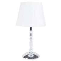 Lampe bougeoir en métal et verre avec abat-jour blanc | Maisons du Monde