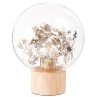 Lampe boule en verre imprimé feuilles et pin | Maisons du Monde