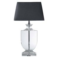 Lampe en cristal et abat-jour en coton noire H 65 cm | Maisons du Monde