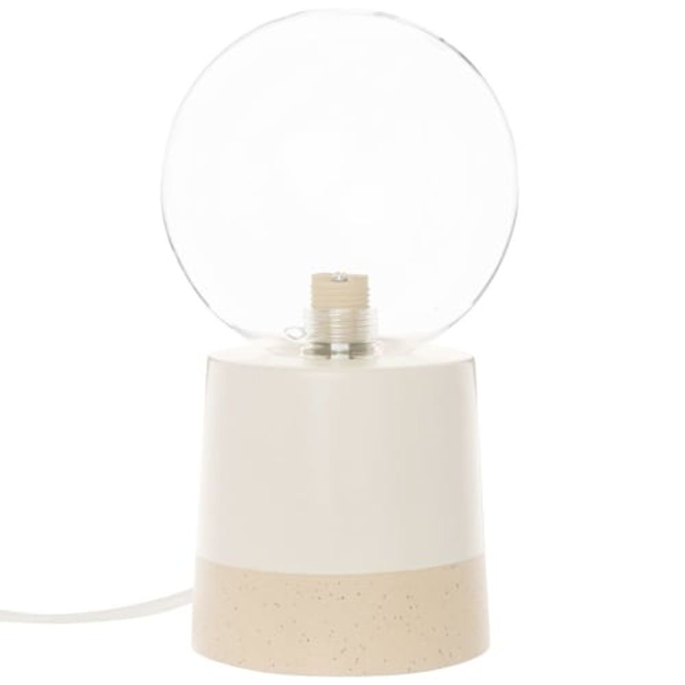 Lampe globe en verre et céramique beige | Maisons du Monde