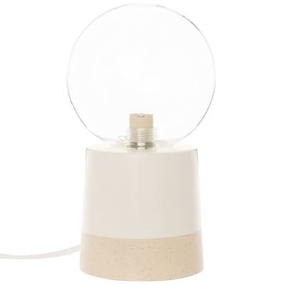 Lampe globe en verre et céramique beige | Maisons du Monde