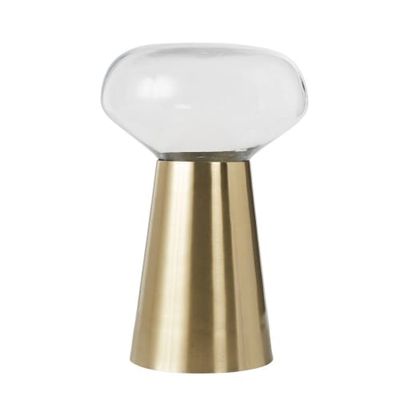 Lampe globe en verre et métal doré coloris laiton mat | Maisons du Monde