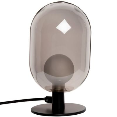 Lampe globe en verre et métal noir | Maisons du Monde