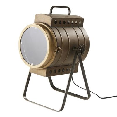 Lampe projecteur en métal coloris bronze effet vieilli | Maisons du Monde