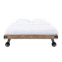 Lit à roulettes 140x190 en manguier massif | Maisons du Monde