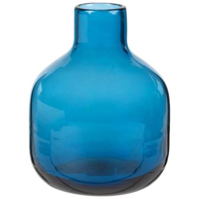 Mini vase en verre teinté bleu H14 | Maisons du Monde