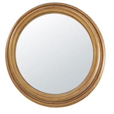 Miroir convexe en paulownia en métal doré effet vieilli D88 | Maisons du Monde