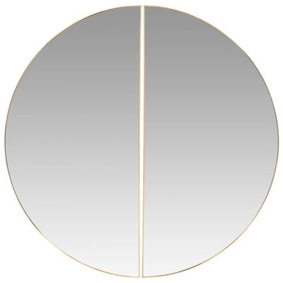 Miroir diptyque en métal doré D80 | Maisons du Monde