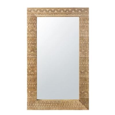 Miroir en manguier sculpté finition dorée 71x122 | Maisons du Monde