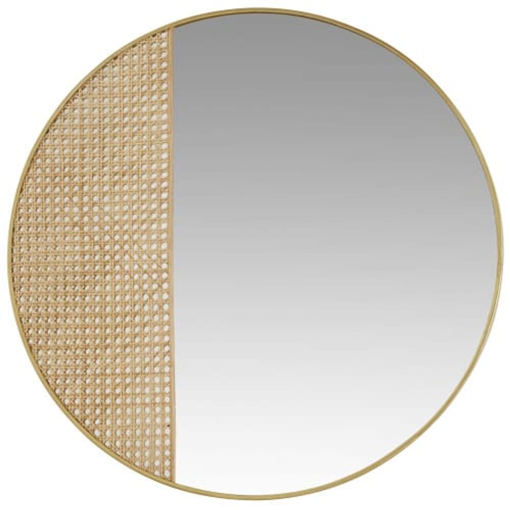 Miroir en métal doré cannage en rotin D91 | Maisons du Monde