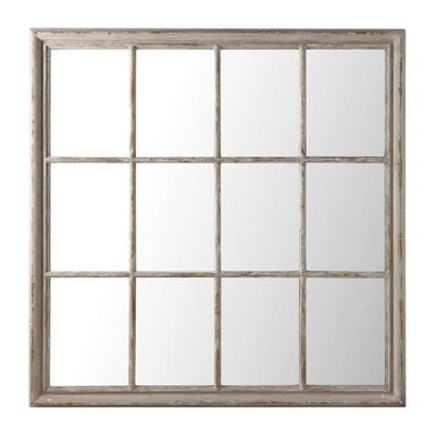 Miroir en paulownia gris 120x120 | Maisons du Monde