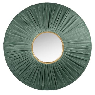 Miroir en velours vert et doré D70 | Maisons du Monde