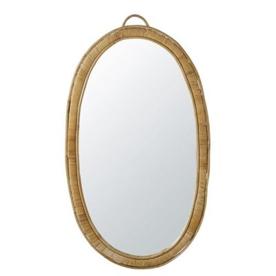 Miroir ovale en rotin 63x113 | Maisons du Monde