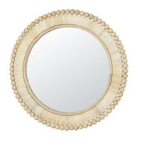 Miroir rond beige D35 | Maisons du Monde