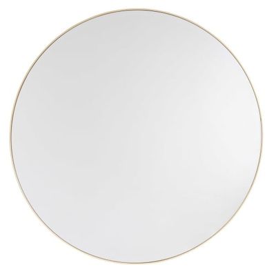 Miroir rond biseauté en métal doré D100 | Maisons du Monde