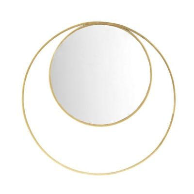 Miroir rond double encadrement en métal doré D90 | Maisons du Monde