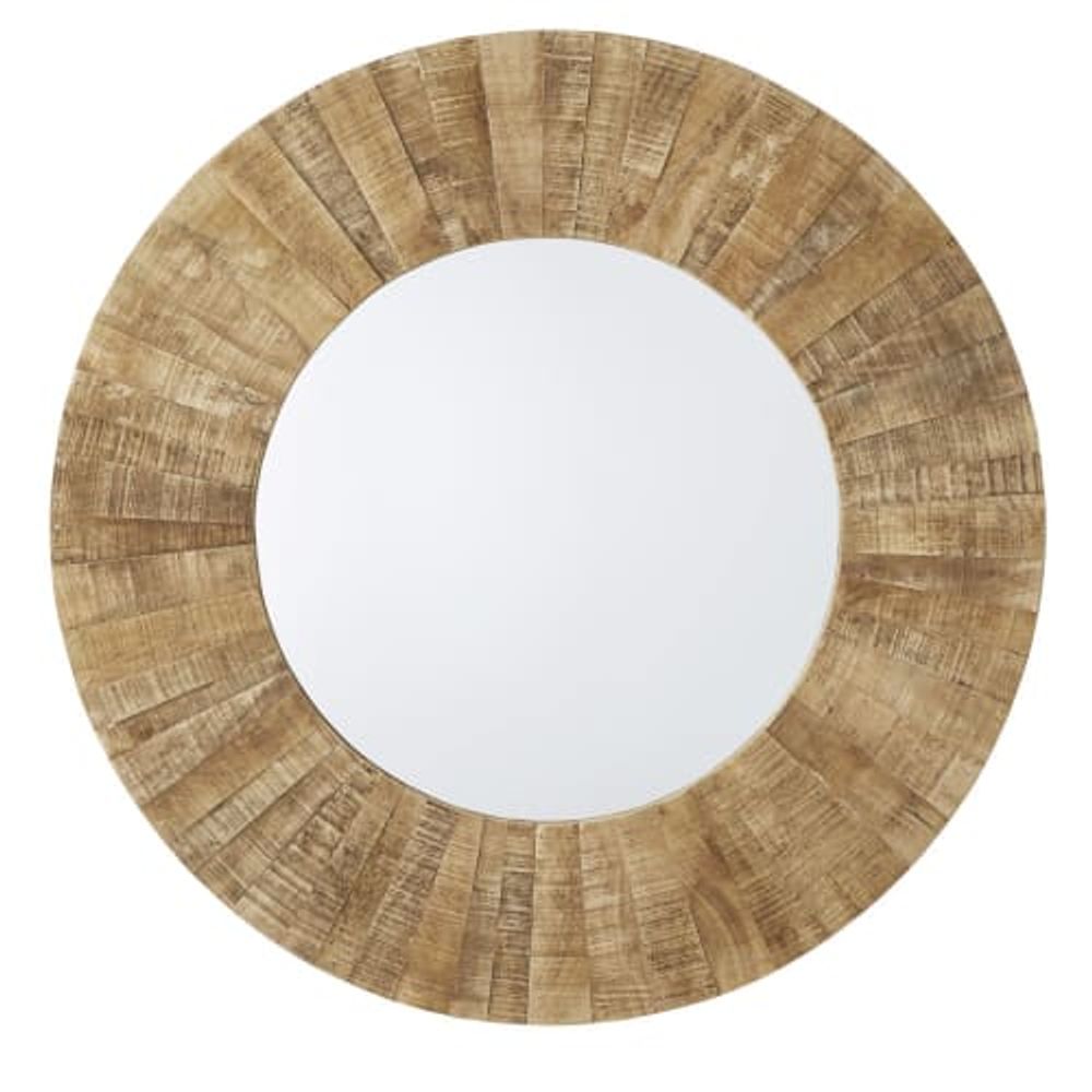 Miroir rond en bois recyclé D120 | Maisons du Monde
