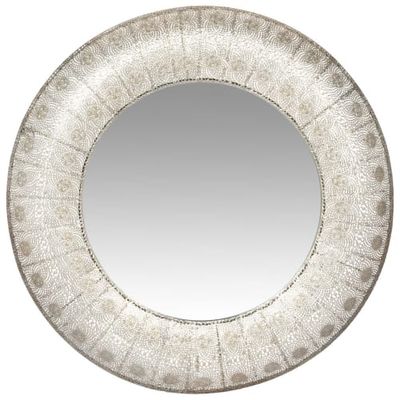 Miroir rond en métal argenté D80 | Maisons du Monde