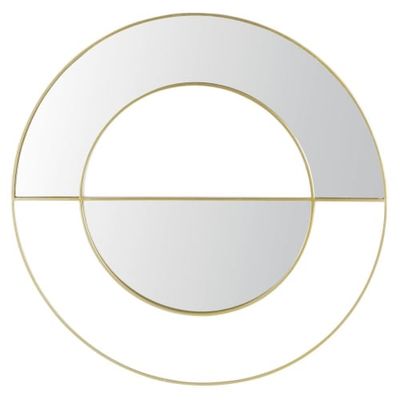 Miroir rond en métal doré D100 | Maisons du Monde