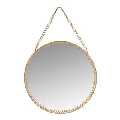 Miroir rond en métal doré D15 | Maisons du Monde