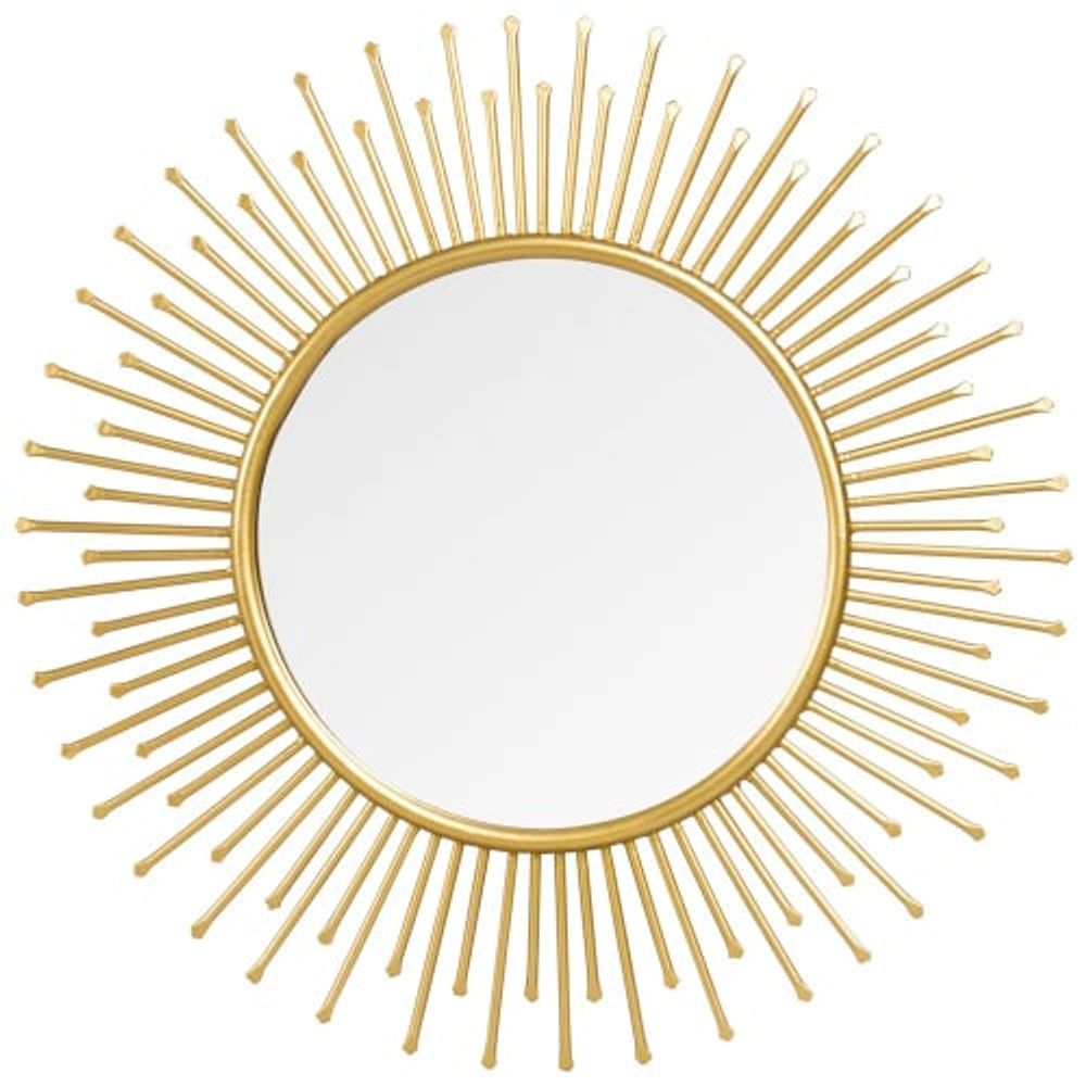 Miroir rond en métal doré D31 | Maisons du Monde