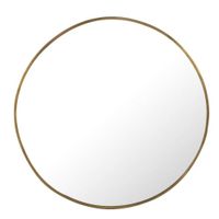 Miroir rond en métal martelé coloris laiton D130 | Maisons du Monde