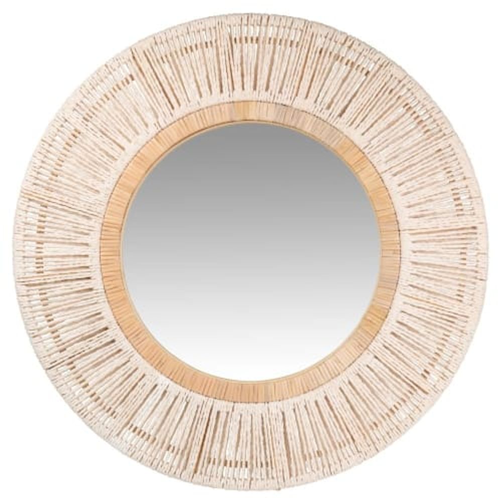 Miroir rond tressé blanc D70 | Maisons du Monde